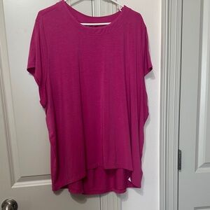 Athleta Short-Sleeve Relaxed Crew Tee in Fuchsia Pink